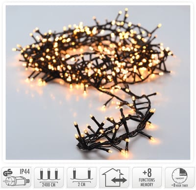 Micro Cluster 1200 LED's - 24 meter - warm wit