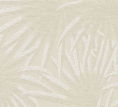 PALMBLADEREN BEHANG | Botanisch - Beige Wit - A.S. Création Casual Living