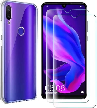 Silicone hoesje transparant met 2 Pack Tempered glas Screen Protector Geschikt voor: Samsung Galaxy A40