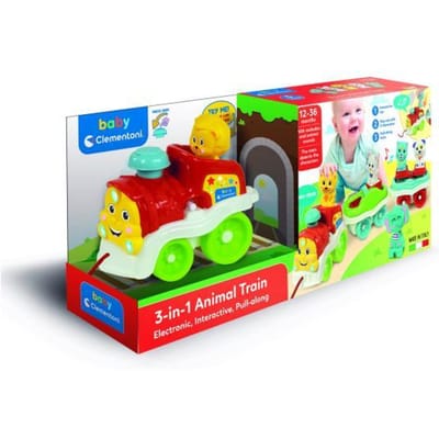 Clementoni - 3-In-1 Dierentrein - Met 5 dieren en geluid - vanaf 12 maanden
