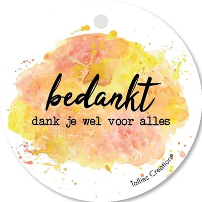 Tallies Cards - kadokaartjes  - bloemenkaartjes - Bedankt - Aquarel - set van 5 kaarten - bedankkaart - bedankt - 100% Duurzaam