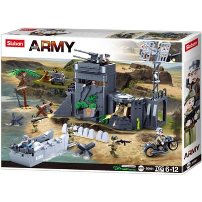Sluban Army WWII The Great Wall Bunker in de Duinen bouwspeelgoed kinderen vanaf 6 jaar - Constructiespeelgoed modelbouw - bouwdoos met 765 bouwstenen - M38-B0861