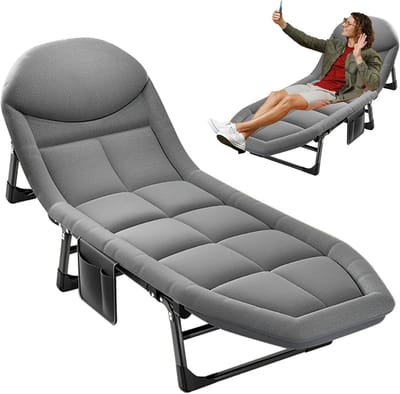 Verstelbare loungestoel - Opvouwbaar ligbed - Buiten ontspannen - Verstelbaar met 5 standen - 200 x 60 cm - Roze
