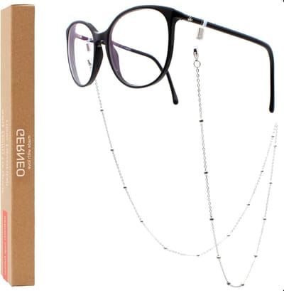 Brillenketting - Brillenband - Zonnebril en Bril - Universeel Verstelbaar - 18.6 cm - Zilver