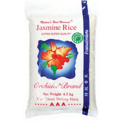Orchidee premium AAA jasmijn langkorrelige rijst 4,5 kg