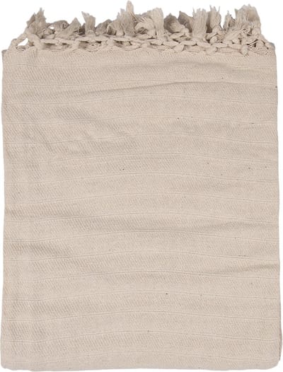 Clayre & Eef Plaid 125x150 cm Beige Katoen Strepen
