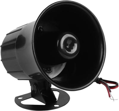 Allecto - Wired Alarm Siren Horn Speaker 110dB - Buitenbeveiliging Alarm Sirene (Zwart)