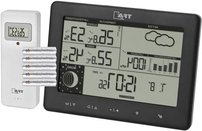Radio Weerstation - Weercomputer Buiten - Weer Voorspellen - Draadloze Buiten Sensor - 158 x 119 mm - Zwart