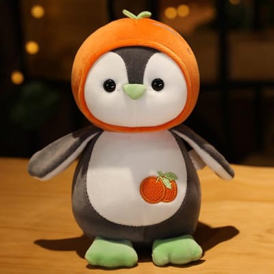 70cm Kawaii Pinguïn Knuffeldier Zacht Pluche Speelgoed Aankleedpop Aardbei Oranje Cadeau voor Kinderen 25cm