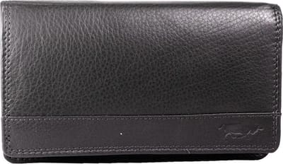 Leren Damesportemonnee Donkerbruin RFID - Lederen Dames Portemonnee - Harmonica Model