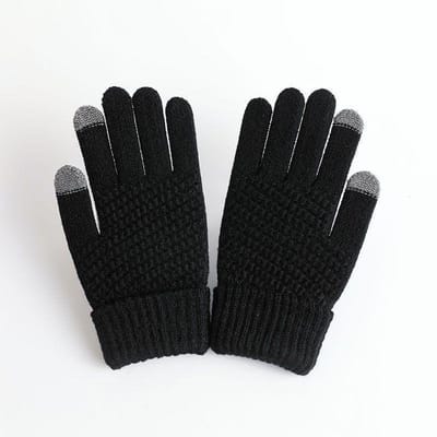 Gants en laine tricotée épais et chauds à écran tactile, protection contre le froid pour vélo One Size