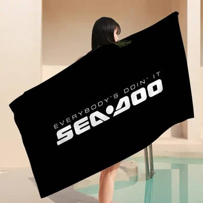 S-Sea D-Doo Seadoo Microvezel Deken Sneldrogende Strandlakens Oversized Bedrukking Super Absorberend Zwembad Deken Cotton 30x30cm