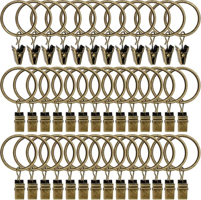 Gordijnringen met clips - Draperie haken - Gordijnen ophangen - 40 stuks set - 126 inch ID - Brons