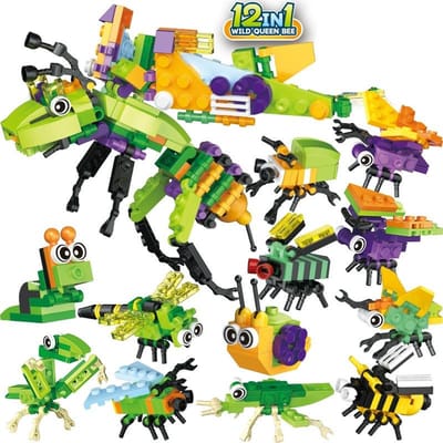 Grappige Vreugde Insecten Dieren Beeldjes Set Mini Bouwstenen Speelgoed Assemblage 3D Constructor Micro Bakstenen Voor Kinderen Jongens Cadeau Speelgoed W145067WW-