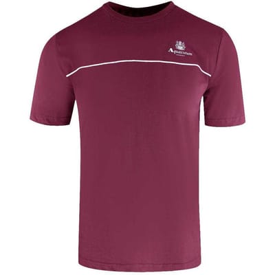 Aquascutum Heren T-shirt met Piping Detail (Rood)