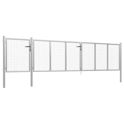 vidaXL Tuinpoort staal 500x100 cm zilver