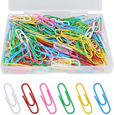 Paperclips, 28 mm paperclips voor kantoorbenodigdheden, paperclips klemmen, document paperclips, metalen paperclips-klemmen met plastic doos, verschillende kleuren