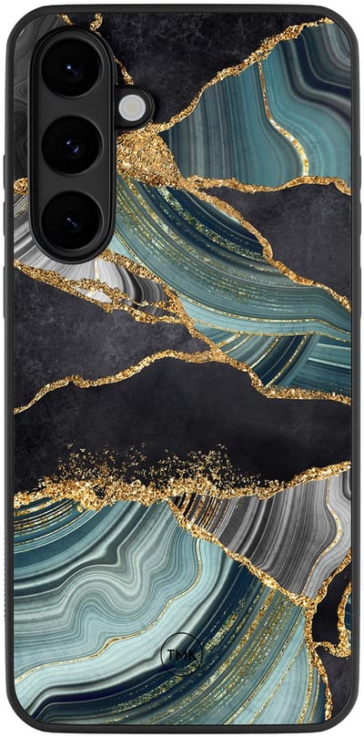 Hoesje geschikt voor Samsung Galaxy S25 FE - Marble Jade Stone - Multi - TPU case - Marmer - Hardcase zwart telefoonhoesje