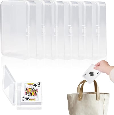 Set van 6 Transparante Plastic Dozen voor Speelkaartenopslag - Herbruikbare Opbergdozen voor Kaarten, Knutselmaterialen en Parels