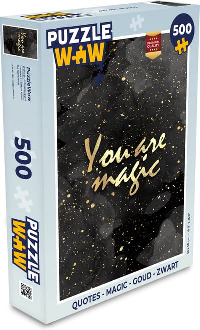 Puzzel Quotes - Magic - Goud - Zwart - Legpuzzel - Puzzel 500 stukjes