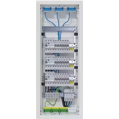 Hager VU60BV1 VU60BV1 Kleine verdeelkast (uitgerust) Inbouw (in muur) Aantal groepen: 12 Aantal rijen: 5 Inhoud: 1 stuk(s)