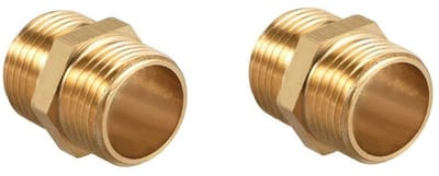 Store_7 - messing nippel fittingen - dubbelsided - 2 stuks - 1 inch formaat - geschikt voor diverse pijpaspecten - hoogwaardige verbinding - geschi...