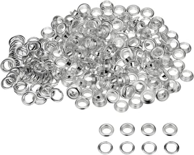 Set van 300 Metalen Oogjes 8 mm met Wasjes voor Schoenen, Kleding, Riemen, Labels en DIY Projecten, Zilver