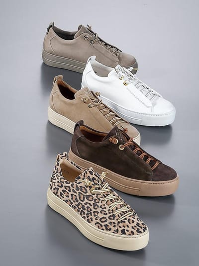 Sneakers kalfsnappaleer Van Paul Green bruin