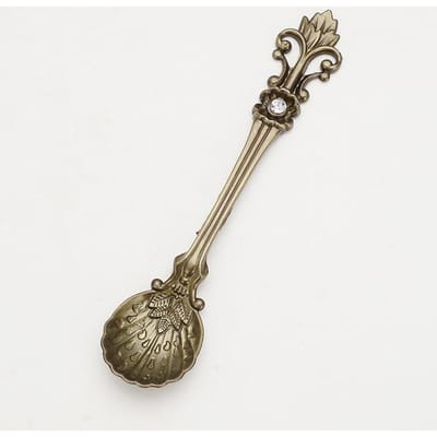 1 stuks 11cm Koninklijke Stijl Metalen Gesneden Koffielepel Set Vintage Tafel Lepel Antieke Theelepels Koffielepelork Eetlepels