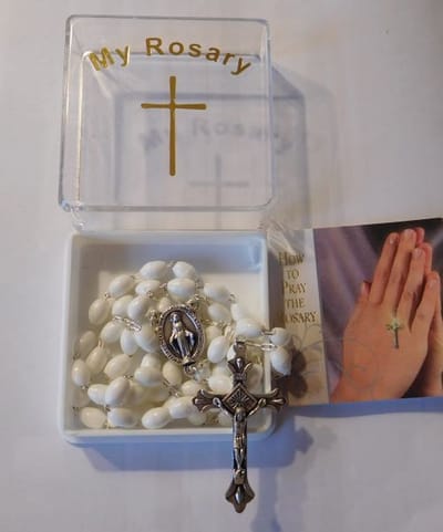 Rozenkrans wit 6055/WH met boekje