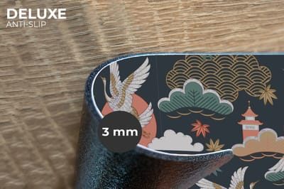 Placemats - 6 stuks - 45x30 cm - Placemat kunststof - Kraanvogel - Wolken - Japan - Patroon - Borden onderleggers - Decoratie voor op tafel - Keuken tafeldecoratie accessoires - Vinyl onderlegger - Tafelversiering