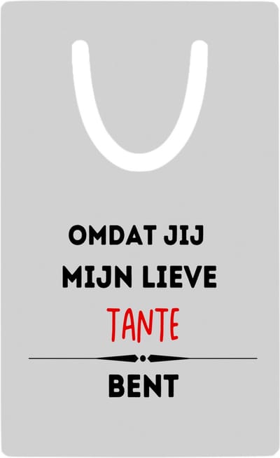 Hacebo® - omdat jij mijn lieve tante bent metalen boekenlegger - Tante - de liefste tante - verjaardag - cadeautje voor tante - kado - geschenk Bladwijzer boekenleggers - 7.6 cm x 5cm