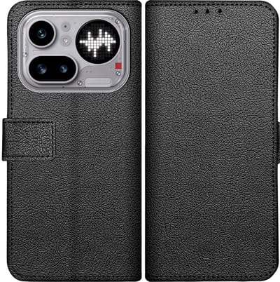 Just in Case hoesje geschikt voor Nothing Phone (4a) Pro Hoesje met Pasjeshouder - Bookcase Classic - Zwart