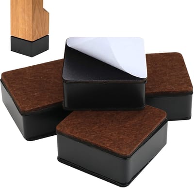 Dailygoods- Meubelverhoger 3 cm - Zelfklevende Tafelverhoger - Meubelpoten Set van 4 - Antislip - Zwart - Koolstofstaal