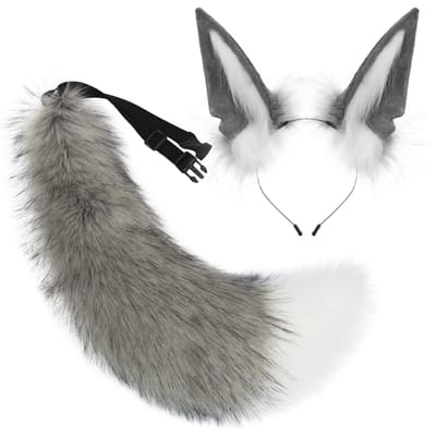 2 Stuks Pluche Nepbont Vosoren Hoofdband Wolfstaart Fursuit Kostuum Accessoires one size
