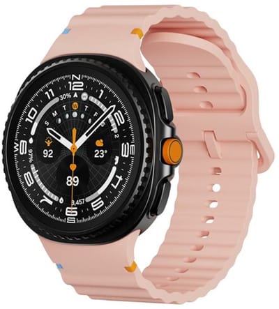 By Qubix - smartwatch bandje - Compatible Samsung bandje - Classic Wave siliconen band - Roze - Geschikt voor Samsung Galaxy Watch 9 (40/44mm) - Watch 8 (40/44mm) - Watch 8 Classic (46mm)