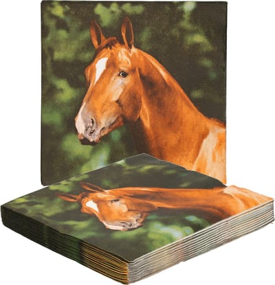 Esschert design papieren servetten - 40x - paard - 33 x 33 cm