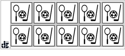 Sport sticker | 5 x 5 cm - 10 stuks per vel