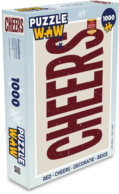 Puzzel Red - Cheers - Decoratie - Beige - Legpuzzel - Puzzel 1000 stukjes volwassenen