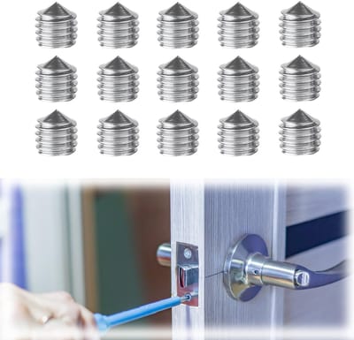 Dailygoods- Deurklinkkorrel set van 15 stuks - M6 x 6 mm - Zeskantschroef - Conische kopvorm - Gewicht 27 gram - Pitch 1,5 mm - Schroeven
