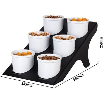 GGM Gastro Etagerie / Buffetständer - Schwarz - inkl. 6 Melaminschalen - rund Zwart / Wit