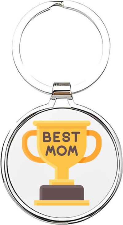 Akyol - Best mom Sleutelhanger - mama - Moeders - Moeder sleutelhanger - mama sleutelhanger - Sleutelhanger mam - Familie sleutelhanger - moederdag cadeautje - Mama cadeau - mom - stiefmoeder - schoonmoeder - mothersday - 4 x 7,5 CM