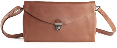 HAROLD'S Leren Schoudertas Koppeling Fold Handbag Clutch Cognac Bruine