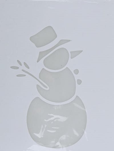 Kerst raamsjabloon sneeuwpop - wit - 35 cm - raamdecoratie - kerstversiering - sneeuwspray sjabloon