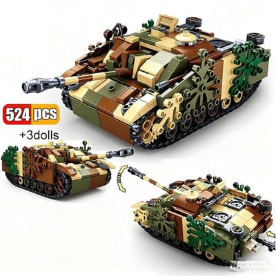 524 Stuks WO2 0858 Gepantserde Gevechts Tank Miniatuur Bouwstenen Militaire Leger Serie VK VS Stijl Kinder Speelgoed Blokken Verjaardagscadeau gray