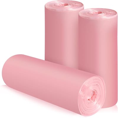 Kleine Vuilniszakken - Prullenbakzakken - Huishoudelijk Gebruik - Sterk en Duurzaam - 4 Gallon 60 stuks - Roze