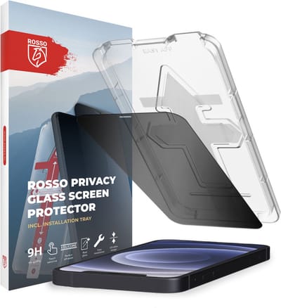 Rosso Screen Protector Geschikt voor Apple iPhone 12 / 12 Pro Privacy Glass met Installatietray