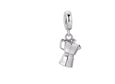 Fler® | Past op populaire bedel armbanden (standaard-3mm) | armbandbedel | Italiaans koffiezetapparaat | Koffie | Koffieliefhebber | Espresso | HangBedel Charm | 925 Sterling Zilver | Cadeau |
