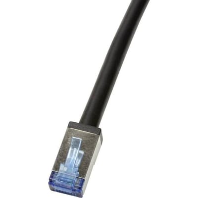 LogiLink CQ7093S RJ45 Netwerkkabel, patchkabel CAT 6A S/FTP 10.00 m Zwart Afgeschermd, UV-bestendig, Oliebestendig 1 stuk(s)
