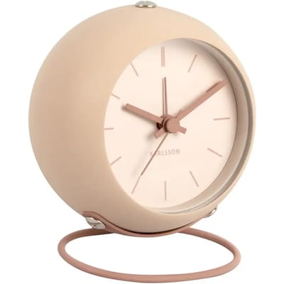 Karlsson Wekker Nirvana Globe - Bruin - Ø9,5cm - Scandinavisch - Wekker voor slaapkamer - Wekkers